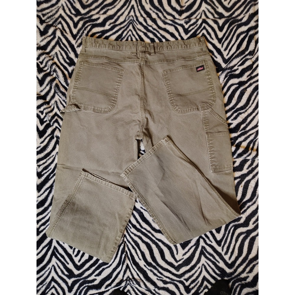Dickies Carpenter Pants Mens‎ 40x32 Olive Green Duck Canvas Baggy Workwear